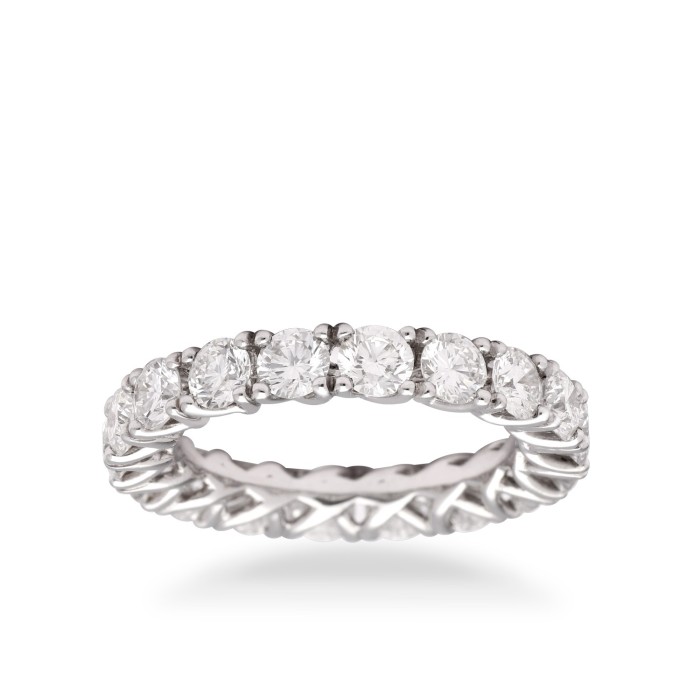 Aliança de Diamants en Or Blanc