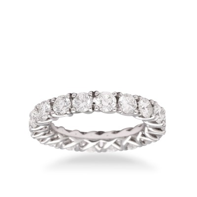 Aliança de Diamants en Or Blanc
