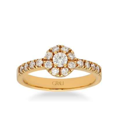 Anillo Rosetón oro rosa con diamantes