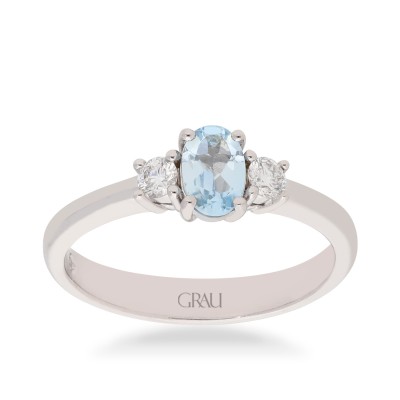 Anillo Good Mood Grau Aguamarina y Oro Blanco