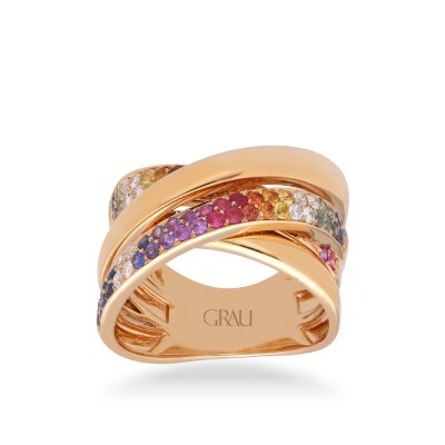 Grau Rainbow Cross Ring