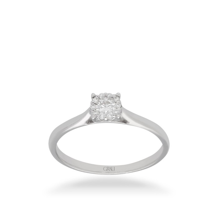 Anell Grau Rossetó Or Blanc i Diamants