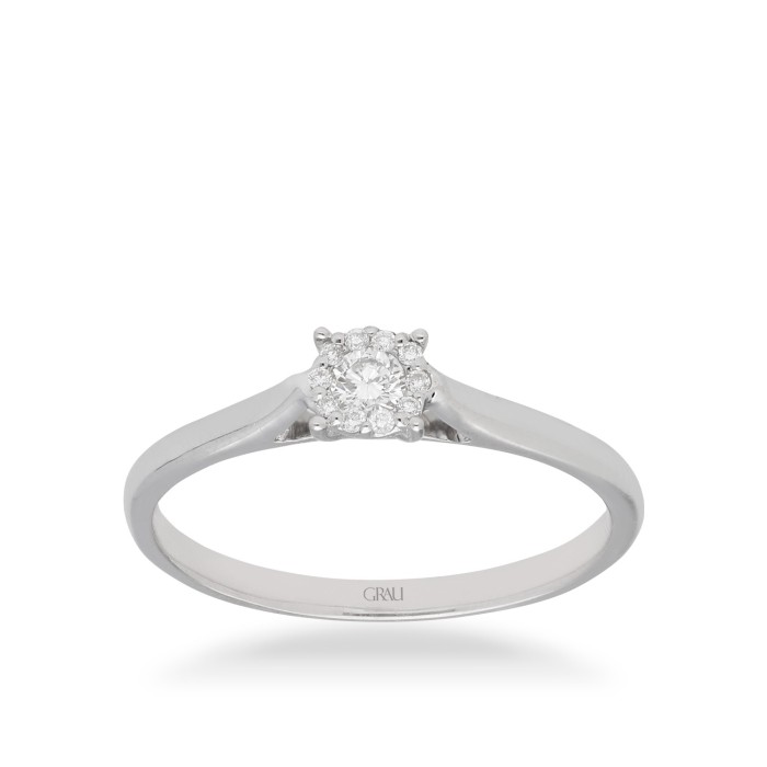 Anell Grau Rossetó Or Blanc i Diamants