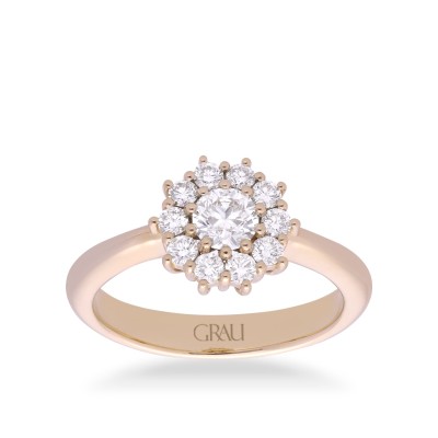 Anell Rosetó d'Or Groc Grau