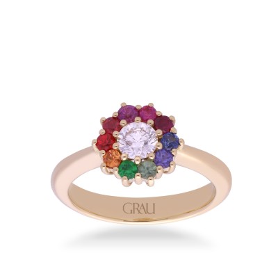 Grau Rosetón Ring in Yellow Gold and Sapphires