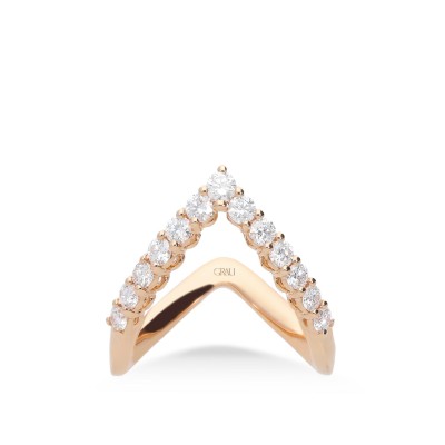 Anell Grau amb Diamants d’Or Rosa