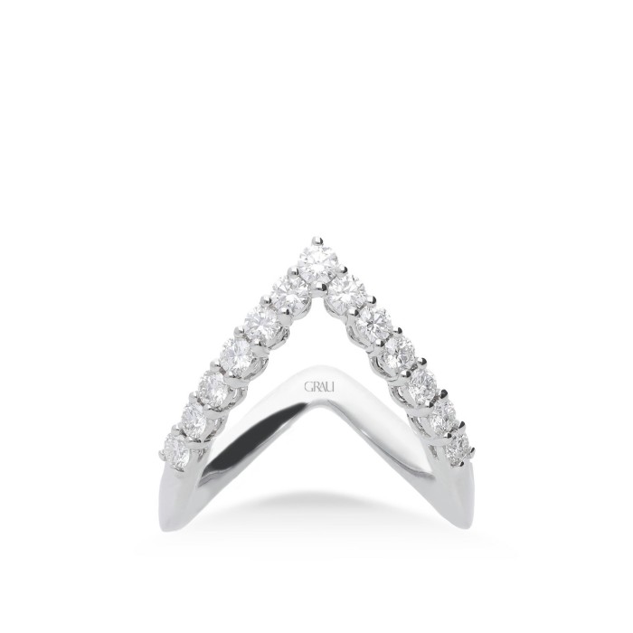 Anell Grau d’Or Blanc amb Diamants – disseny V