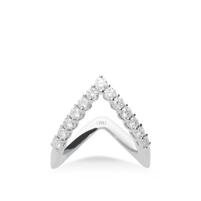 Anell Grau d’Or Blanc amb Diamants – disseny V