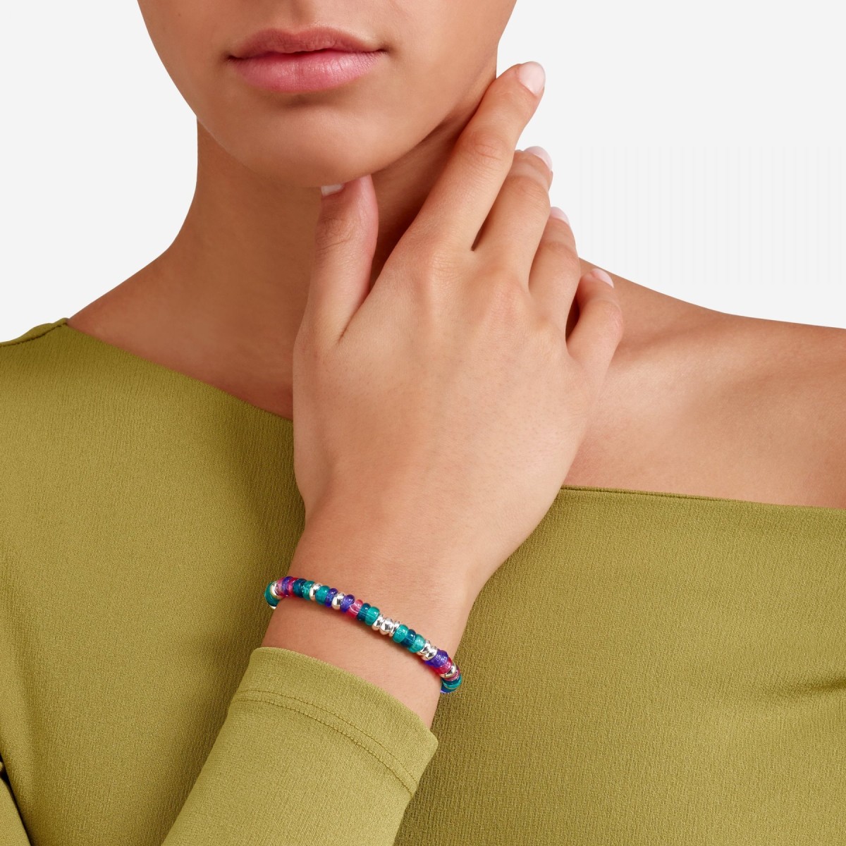 Pulsera Dodo Rondelle en Plata y Plástico Reclicado