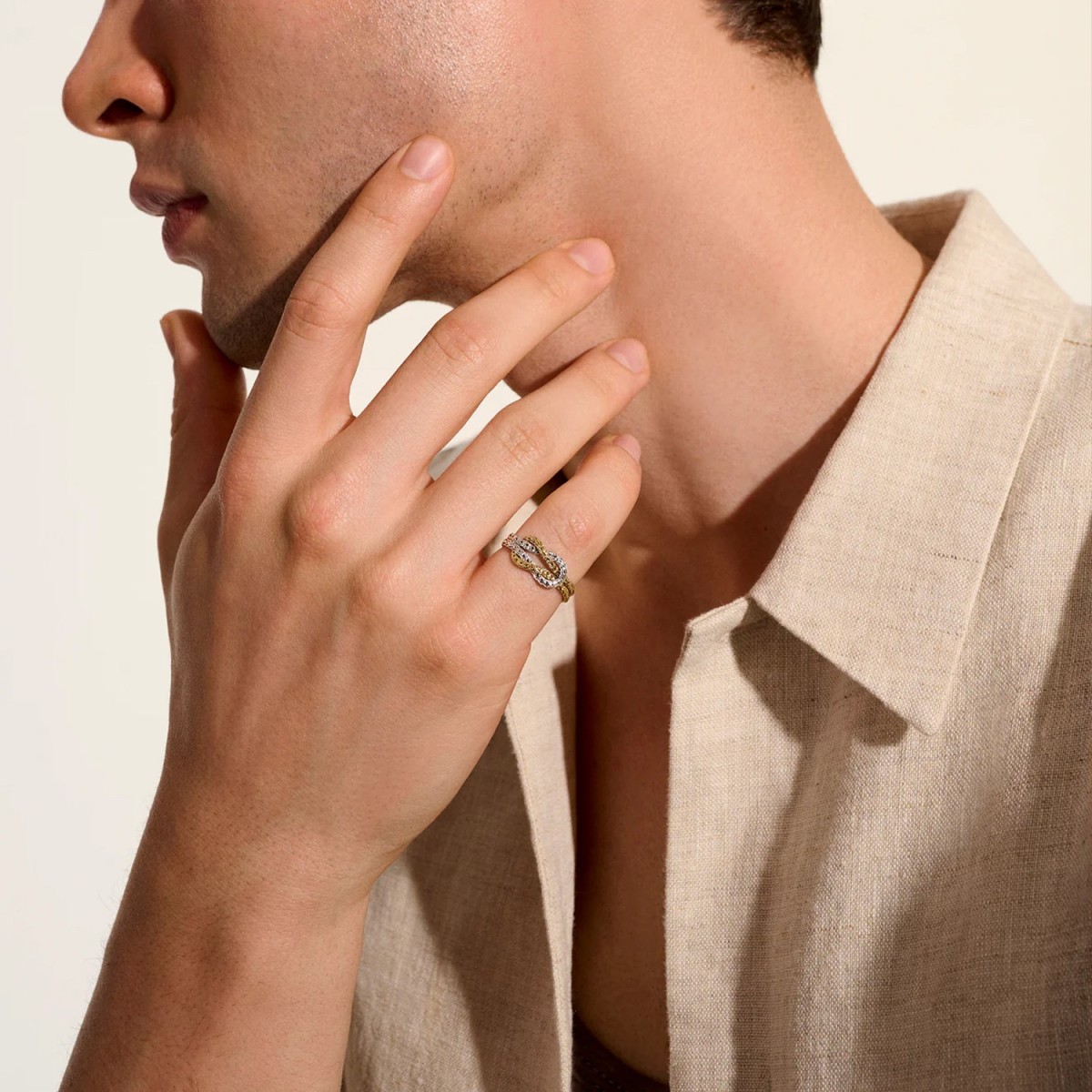 John Hardy Love Knot Ring 14K Gold & Silver