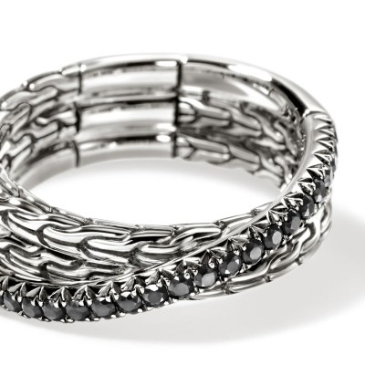 Anell Essentials Plata amb Safir Negre