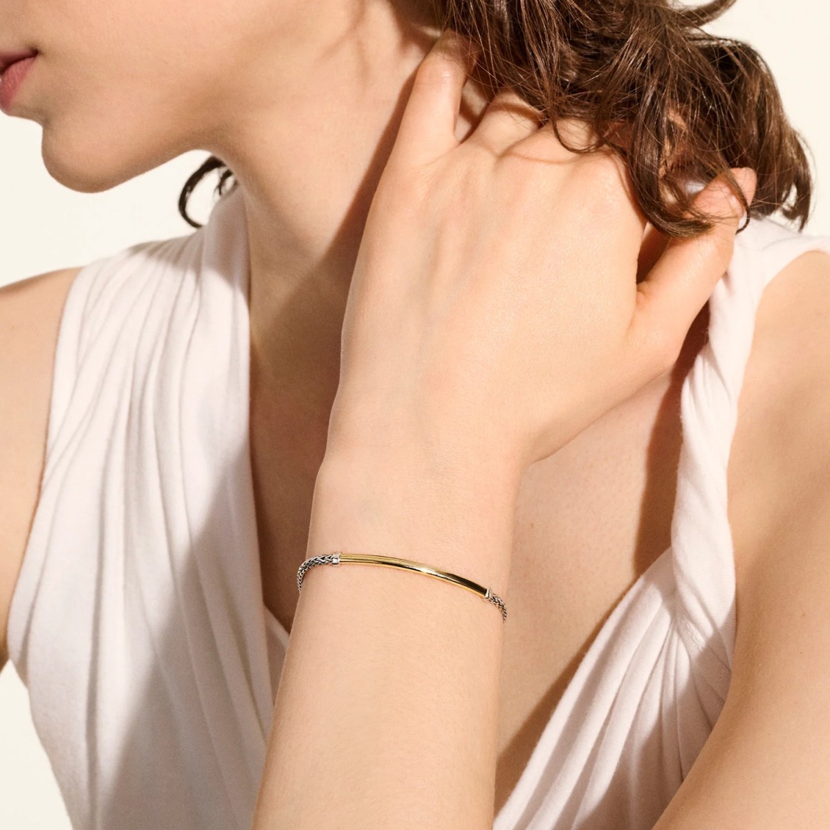 JH Essential Bracelet in 14k Gold & Sterling Silver