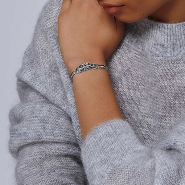 Naga Heritage Silver & Sapphire Bracelet