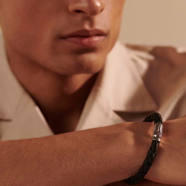 John Hardy Bamboo Leather & Silver Bracelet
