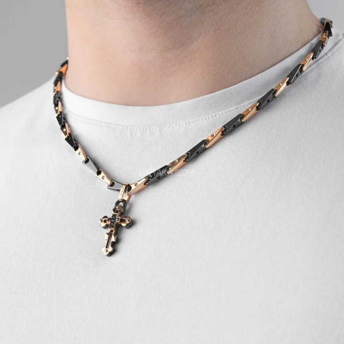 Baraka Privè pendant with Black ceramic, white & rose gold with diamonds | Jewelry Online Grau