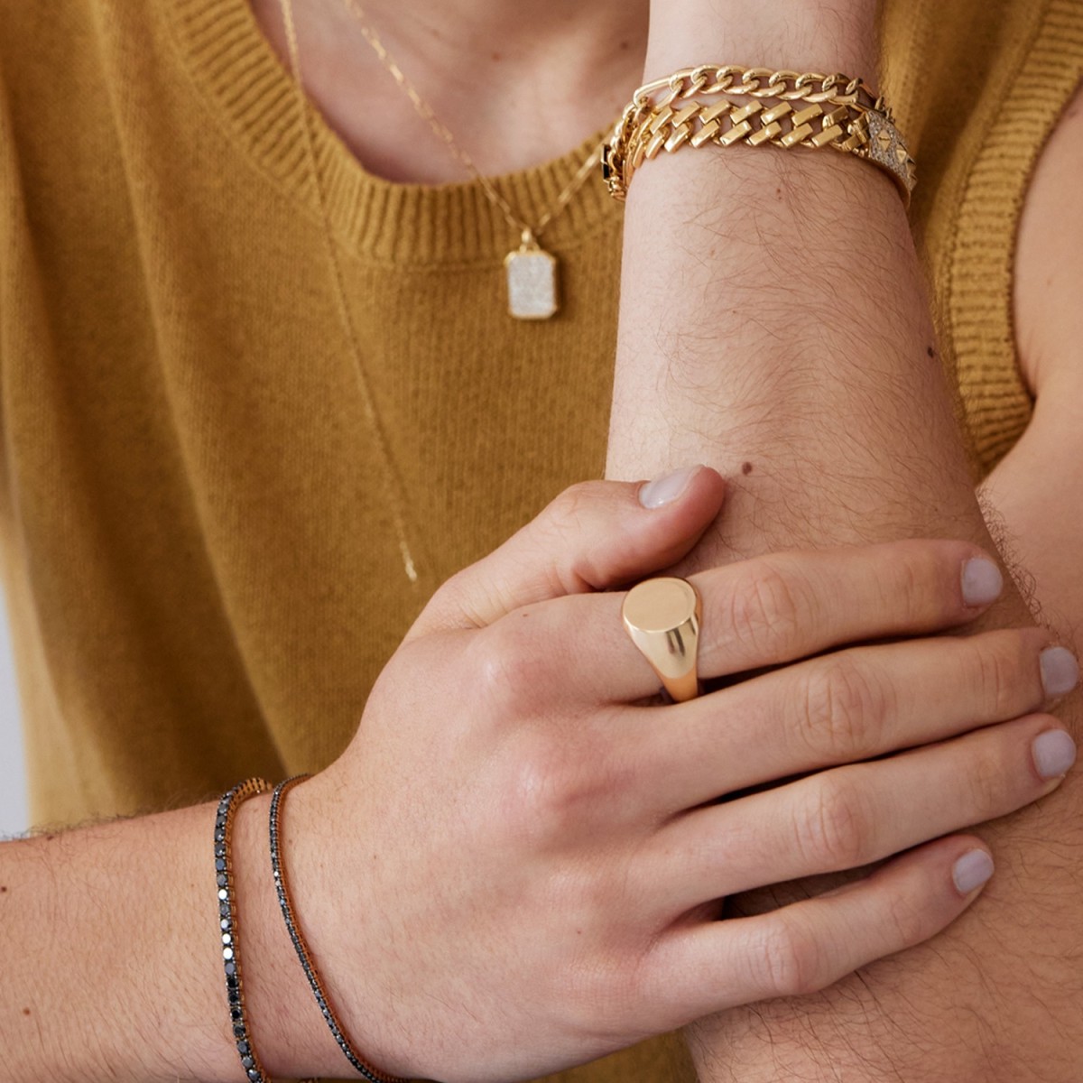Pulsera Barbada de Oro Amarillo – 19cm