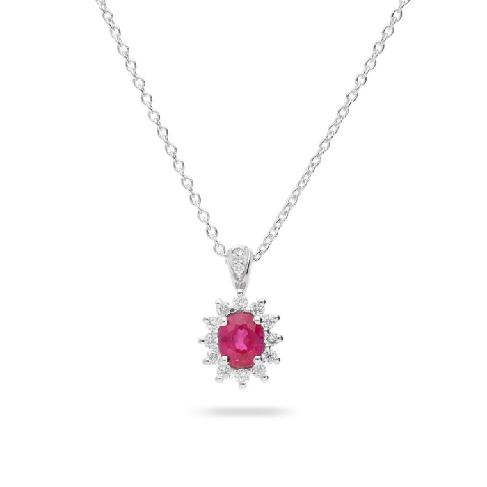 Grau Choker with Ruby and Diamonds in White Gold