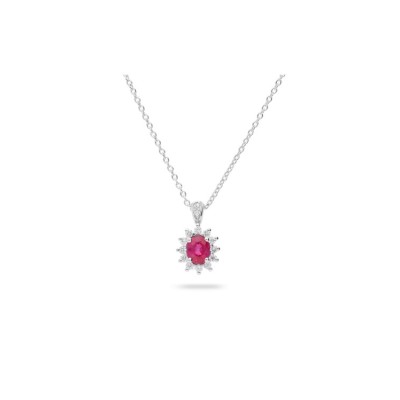 Grau Choker with Ruby and Diamonds in White Gold