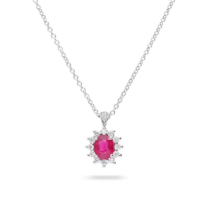 Grau Choker in White Gold with Ruby and Diamonds