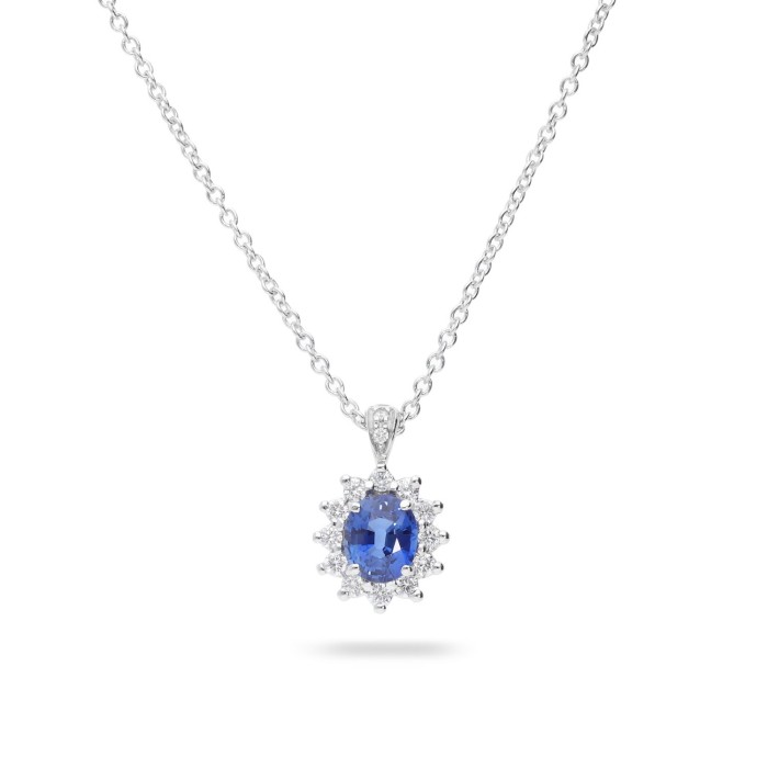 Grau Choker in White Gold with Sapphire and Diamonds