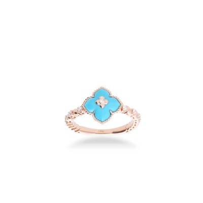 Grau Ring with Diamonds and Turquoise Flower