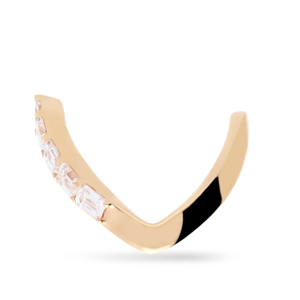 Anillo Grau de Oro Rosa con Diamante – diseño V