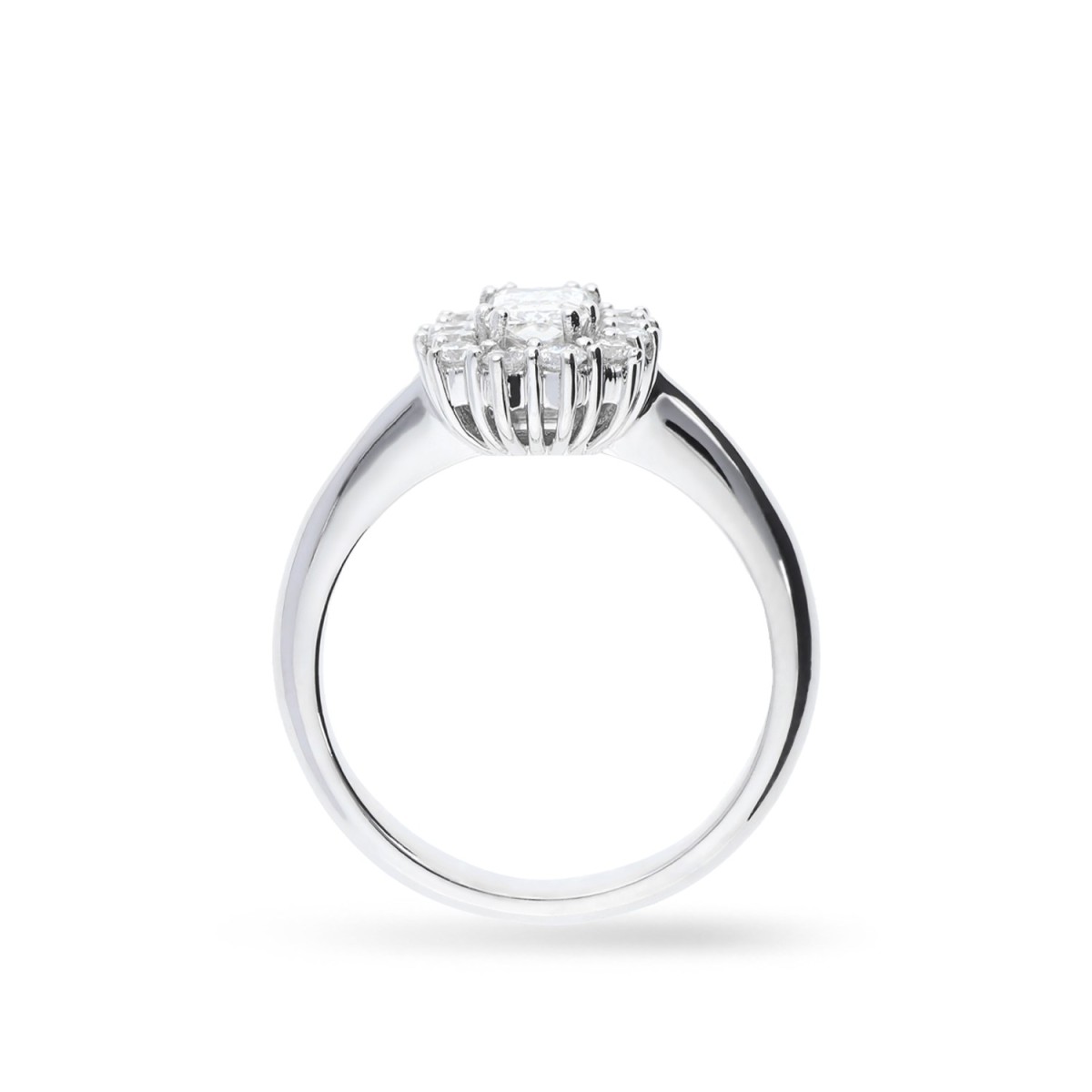 Anell rosetó Grau d’Or Blanc amb Diamants 0.51W