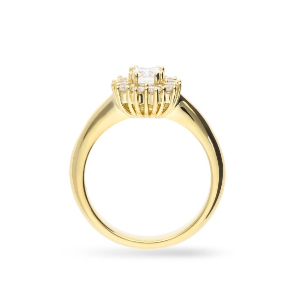 Anillo Rosetón Grau en Oro Amarillo con Diamantes