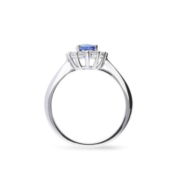 Anillo Grau con Diamantes y Zafiro Azul