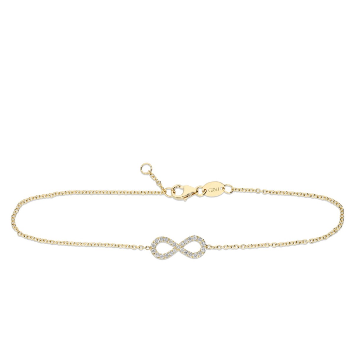 Infinity Bracelet in Yellow Gold with Pavé Diamonds