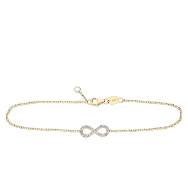 Infinity Bracelet in Yellow Gold with Pavé Diamonds