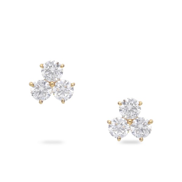 Yellow Gold Star Earrings with Diamonds