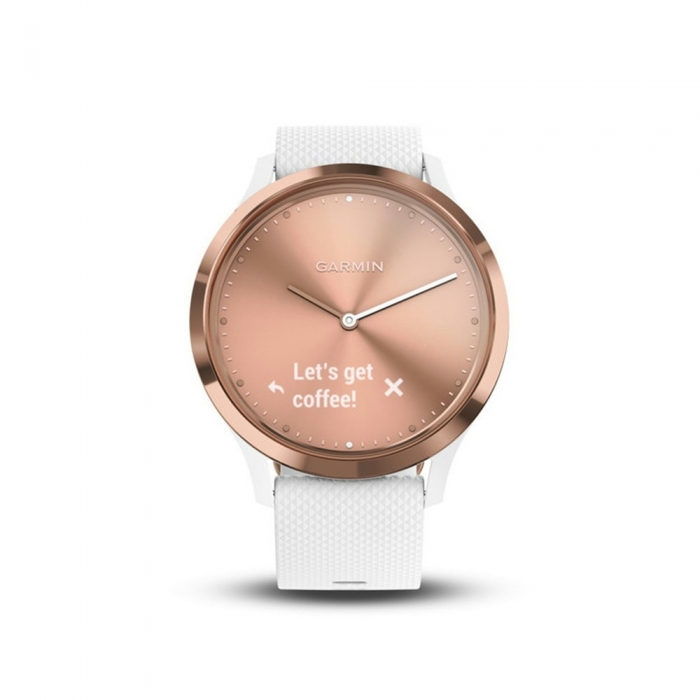 Vívomove® HR Rosegold watch with white strap