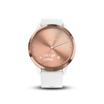 Vívomove® HR Rosegold watch with white strap