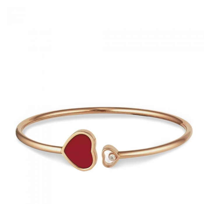 Chopard Happy Hearts rose gold and red stone bracelet