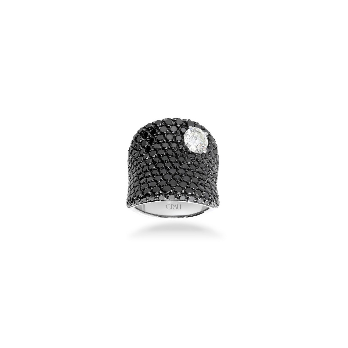 Anell Grau de Perla Australiana amb Pavé de Diamants
