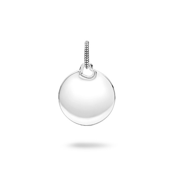 Pandora Engravable Round Pendant in Silver