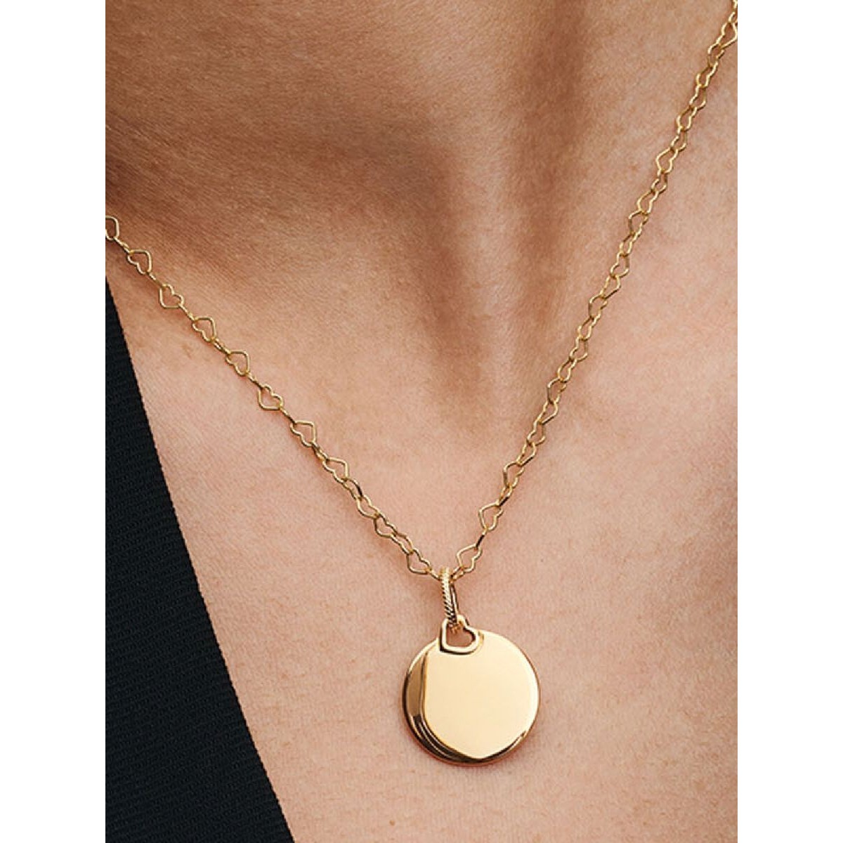 Pandora Engravable Round Gold Pendant