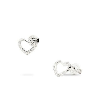 Heart diamond earring