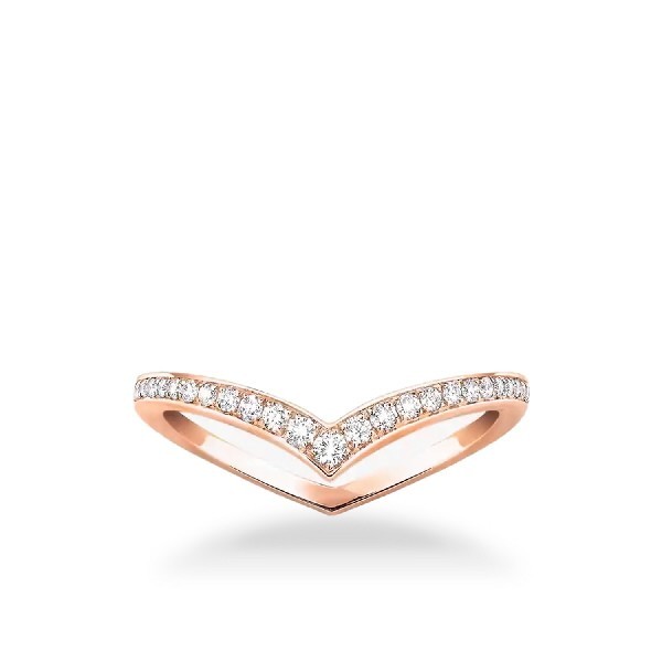 Fiery 0.19ct Wedding Ring in Pink Gold – Messika