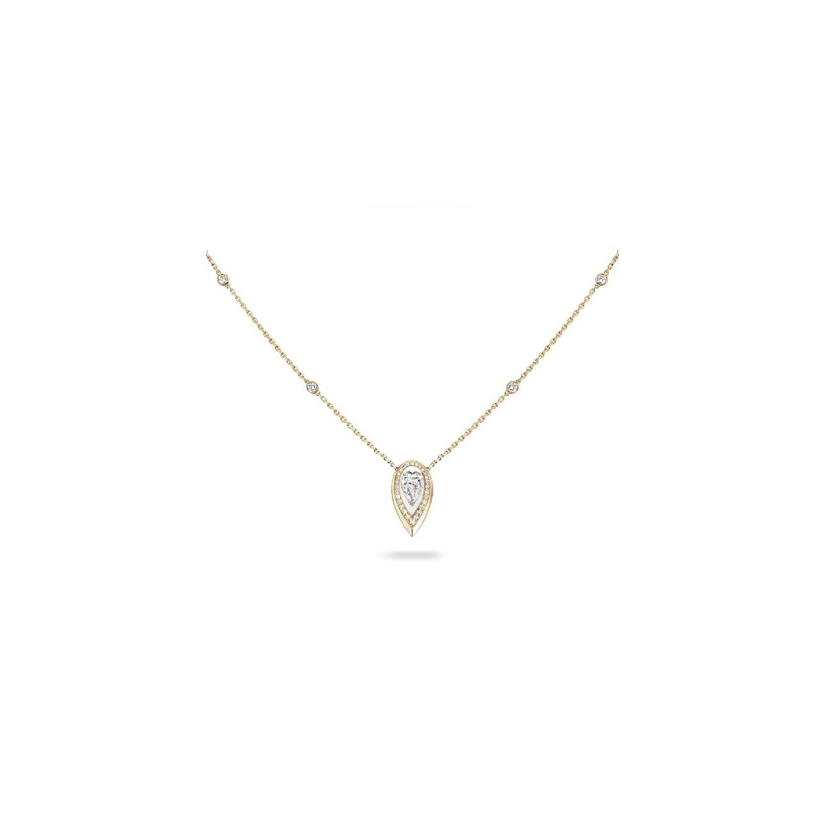 Collaret Fiery d'Or Groc i Diamant Talla Pera