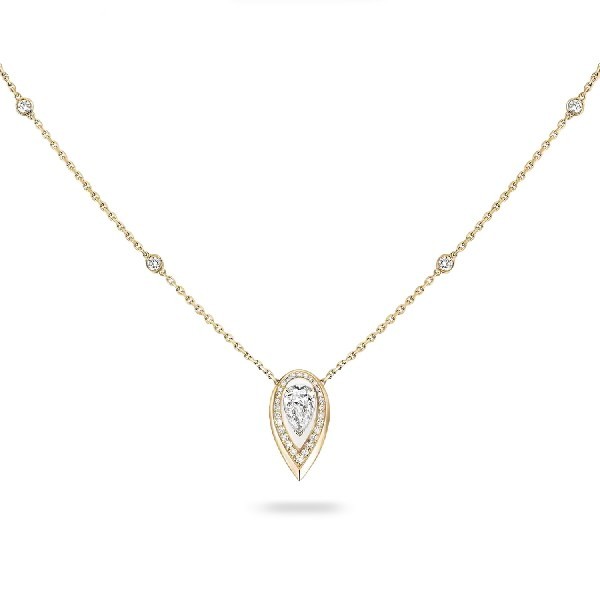 Collaret Fiery d'Or Groc i Diamant Talla Pera