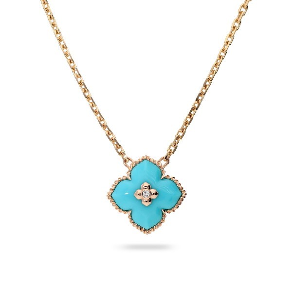 Gargantilla de Oro Rosa con Turquesa Central