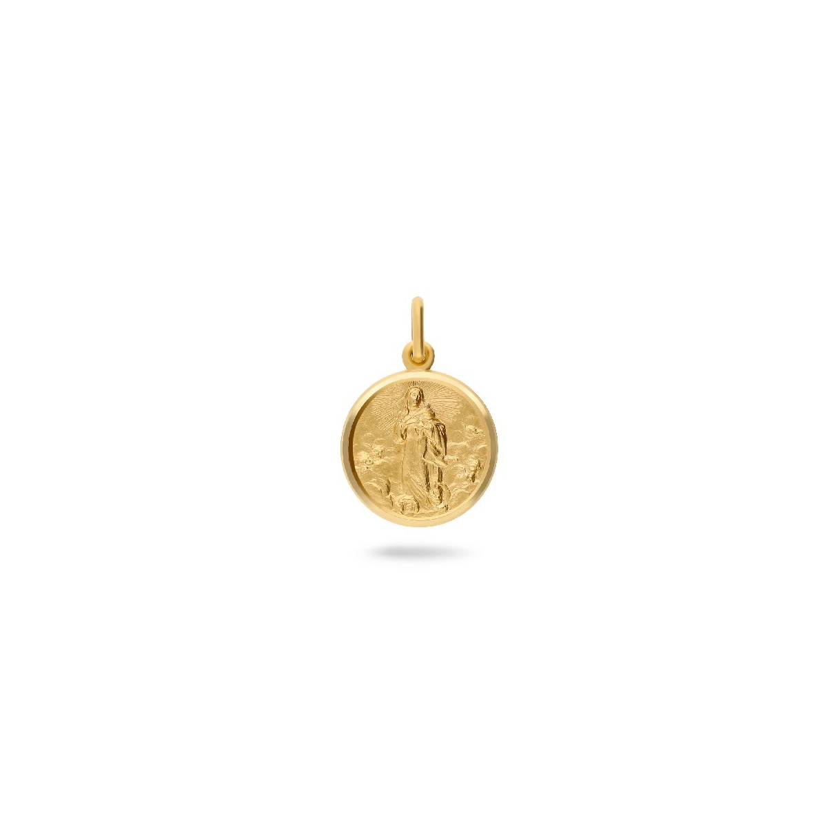 Virgin Mary Immaculate Pendant in Yellow Gold Ø17 – Grau