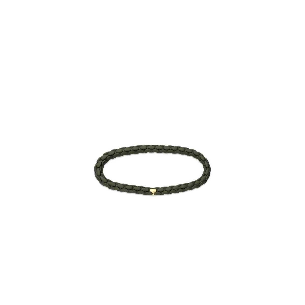Khaki Ceramic Bracelet with Yellow Gold Detail