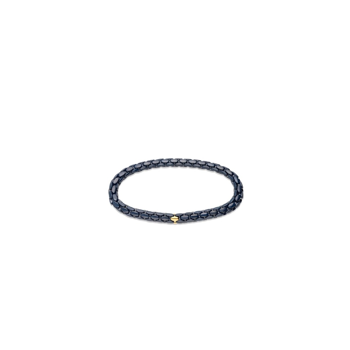 Blue Ceramic Bracelet with Yellow Gold Detail
