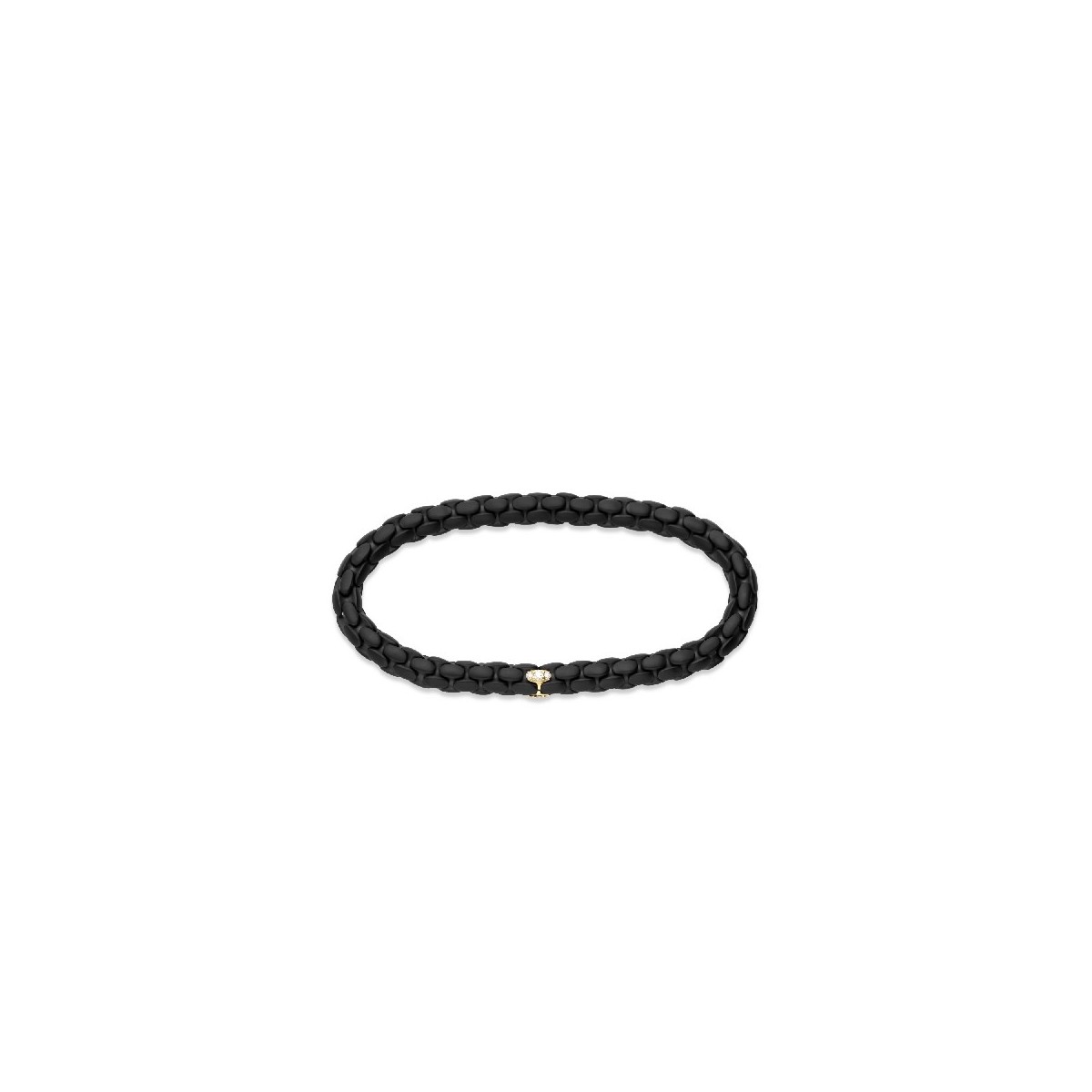 Gray Ceramic Bracelet with Diamonds and Yellow Gold