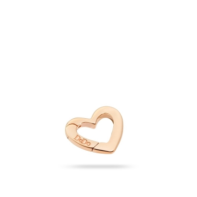 Small pink gold heart carabiner