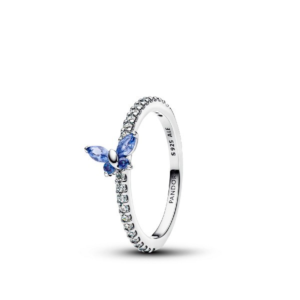 Anell Papallona Blava Brillant