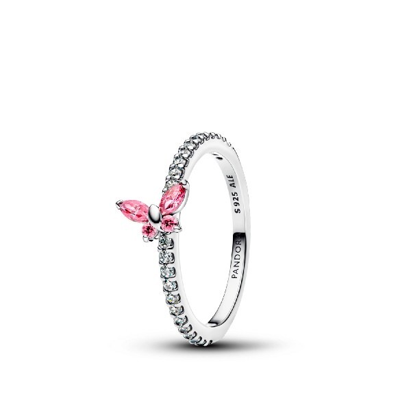 Anell Papallona Rosa Brillant